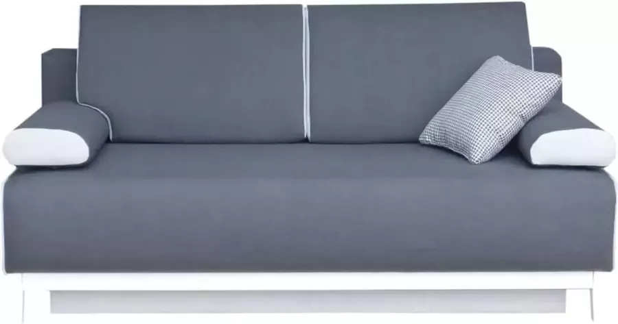 InspireME 3-Zitsbank met slaapfunctie en opbergruimte voor woonkame. 196x92x85 cm 196x140cm TINA (Grijs+Wit Flash 15 Madryt 920)