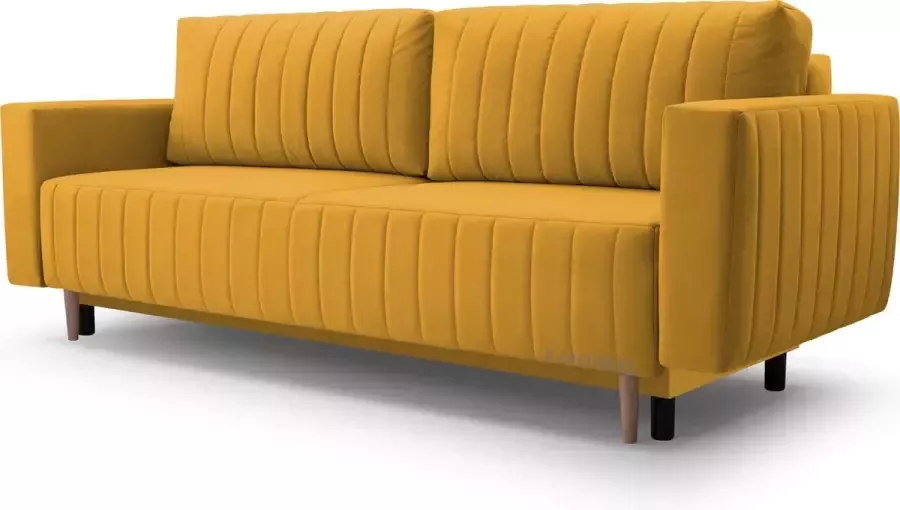 InspireME 3-Zitsbank met slaapfunctie en opbergruimte voor woonkame. 225x95x86 cm 133x195 cm RIVEN (Gell)