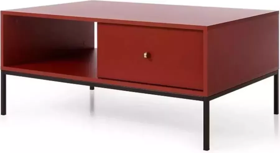 InspireME Commode- Ladekast RTV kast- voor de woonkamer moderne vorm en kleur (breedte: 104 cm diepte: 68 cm hoogte: 46 cm) Rood- Bordeau MELODY X