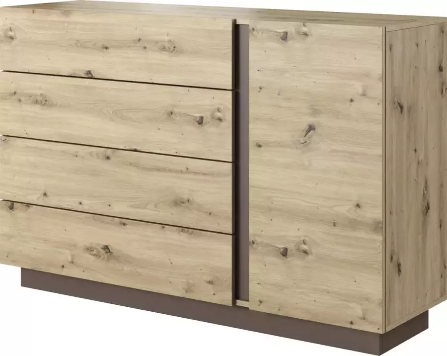 InspireME Dressoir Commode Kast 2 deuren + 4 lades 138 2 cm-90 5 cm- 40 cm -artisan eiche SALTA 138 M