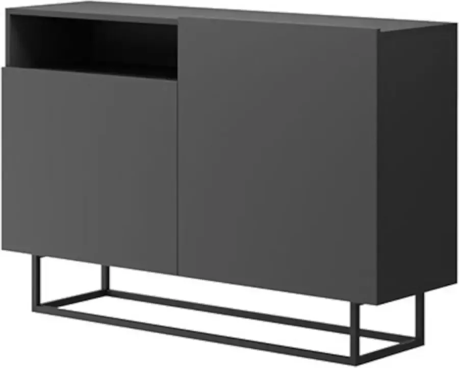 InspireME Dressoir Commode Moderne Ladenkast Kast ( Breedte 120 cm Hoogte 80 cm Diepte 37cm) TURNO KT 120 Graphit