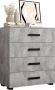 InspireME Dressoir Commode Moderne Ladenkast Kast ( Breedte 80 cm Hoogte 93 cm Diepte 40cm) Berg 80 Concrete+Zwart - Thumbnail 2