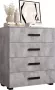 InspireME Dressoir Commode Moderne Ladenkast Kast ( Breedte 80 cm Hoogte 93 cm Diepte 40cm) Berg 80 Concrete+Zwart - Thumbnail 1