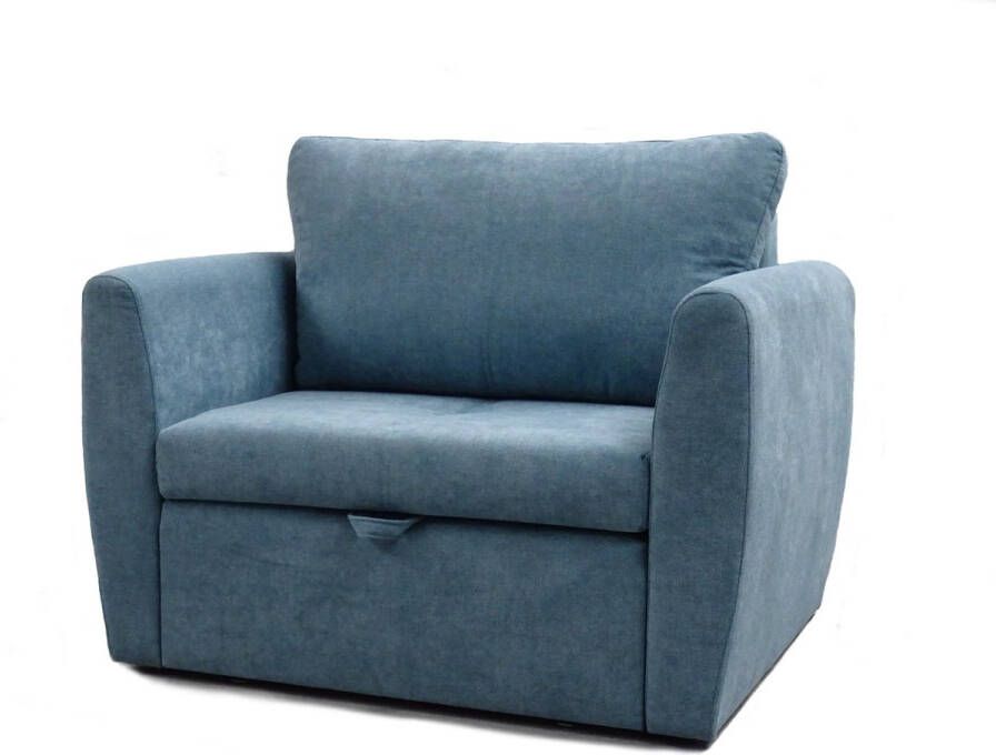 InspireME Fauteuil Met slaapfunctie Slaapbank Bank Armstoel Kinderbed 110x90x80 cm SARA 80 (Blauw)