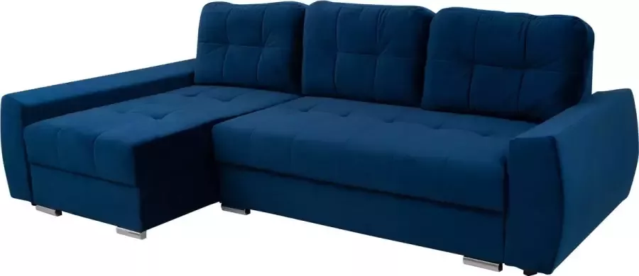 InspireME Hoekbank voor de woonkamer opbergruimte voor wasgoed slaapfunctie linker voetenbank Laura (Riviera 81)