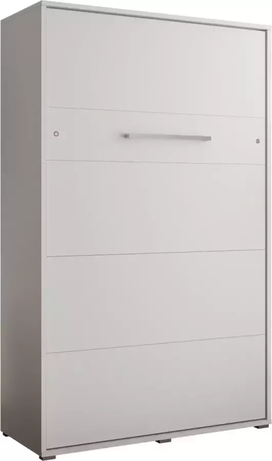 AJE Meubles B.V. Horizontaal Bedkast Opklapbed ALABAMA 120 Vouwbed Moderne Stijl 120x200cm Wit Mat (zonder Matras)