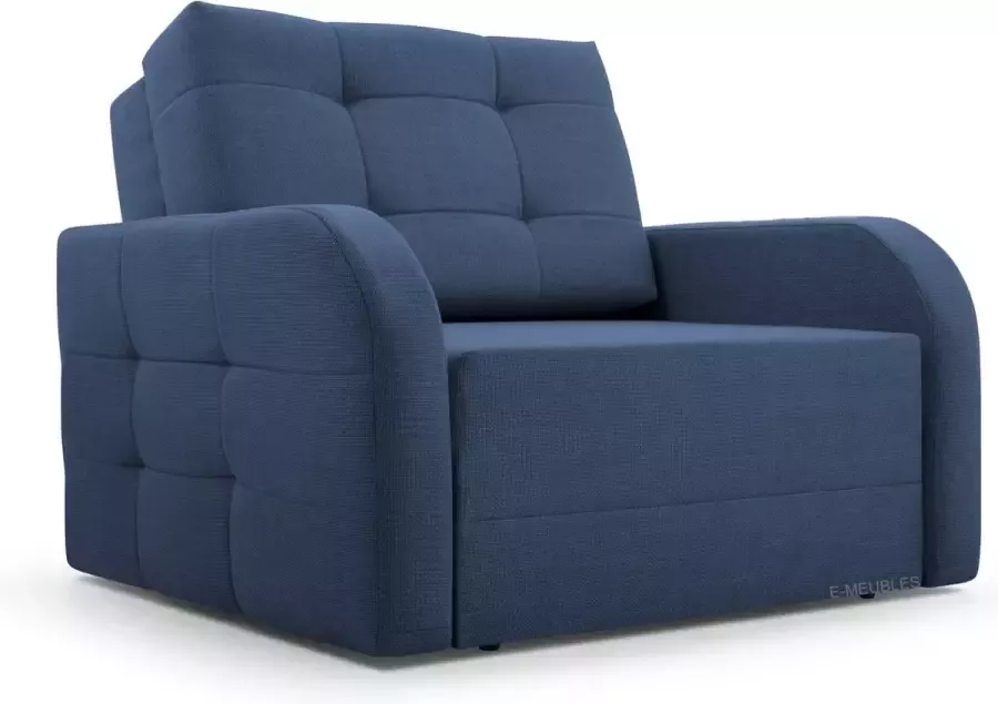 InspireME Porto 80 Fauteuil Slaapbank Armstoel Kinderbed Compact en Comfortabel 101 cm 1 zits -Donkerblauw (BRAGI 86)