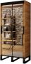 InspireME Kledingkast met 2 schuifdeuren Spiegeldeur Loft-stijl Industriële kledingkast Metalen poten Kledingkast met planken (BxHxD): 120x212x62 FOLT T3 120 ZONDER lades Goud Craft Eik + Zwart - Thumbnail 2