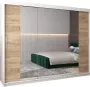 InspireME Kledingkast met 3 schuifdeuren Modern-stijl Kledingkast met planken (BxHxD): 250x200x62 TORM I 250 Wit Mat 4 lades - Thumbnail 1