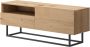 InspireME TV meubel moderne tafel ladekast Rtv kast-1 Deur-1 Laden (breedte 120 hoogte 47 diepte 37 cm) RTV TURNO TRTsz 120 Zand Eiken - Thumbnail 2