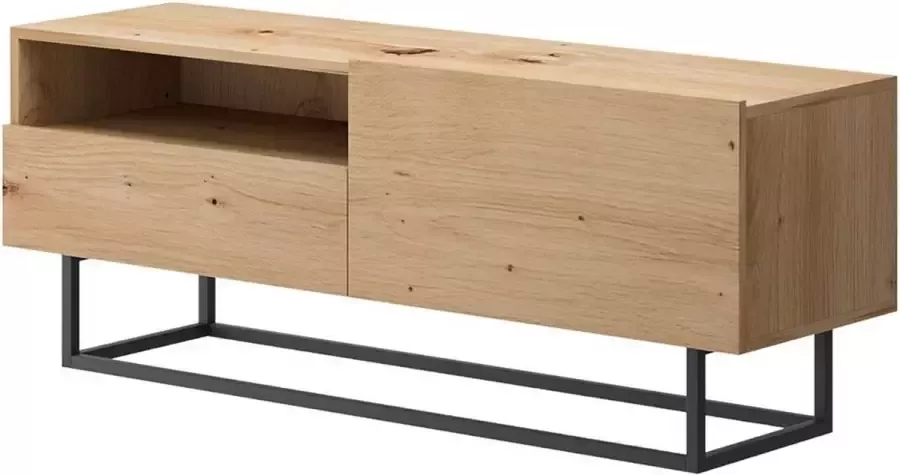 InspireME TV meubel moderne tafel ladekast Rtv kast-1 Deur-1 Laden (breedte 120 hoogte 47 diepte 37 cm) RTV TURNO TRTsz 120 Zand Eiken