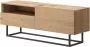 InspireME TV meubel moderne tafel ladekast Rtv kast-1 Deur-1 Laden (breedte 120 hoogte 47 diepte 37 cm) RTV TURNO TRTsz 120 Zand Eiken - Thumbnail 1