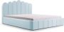InspireME Tweepersoonsbed met fluwelen bekleding met hoofdeinde lattenbodem bed voor volwassenen BETT 03 140x200 Lichtblauw (TRINITY 22) - Thumbnail 1