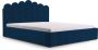 InspireME Tweepersoonsbed met fluwelen bekleding met hoofdeinde lattenbodem bed voor volwassenen BETT 03 140x200 Donkerblauw (TRINITY 31) - Thumbnail 1