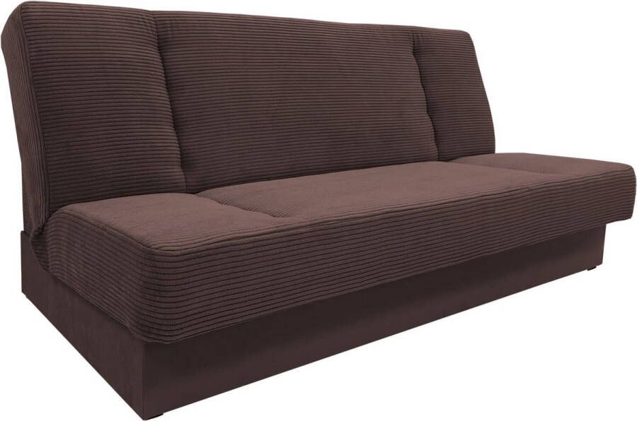 AJE Meubles B.V. InspireMe Zitsbank met slaapfunctie en opbergruimter een bank voor de woonkamer een slaapbank Corduroy stof 192x92x85 cm CYPRUS Bruin (Poso 06 + Kronos 06) - Foto 2