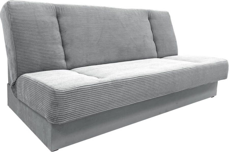 AJE Meubles B.V. InspireMe Zitsbank met slaapfunctie en opbergruimter een bank voor de woonkamer een slaapbank Corduroy stof 192x92x85 cm CYPRUS Lichtgrijs (Poso 110 + Paros 5) - Foto 2