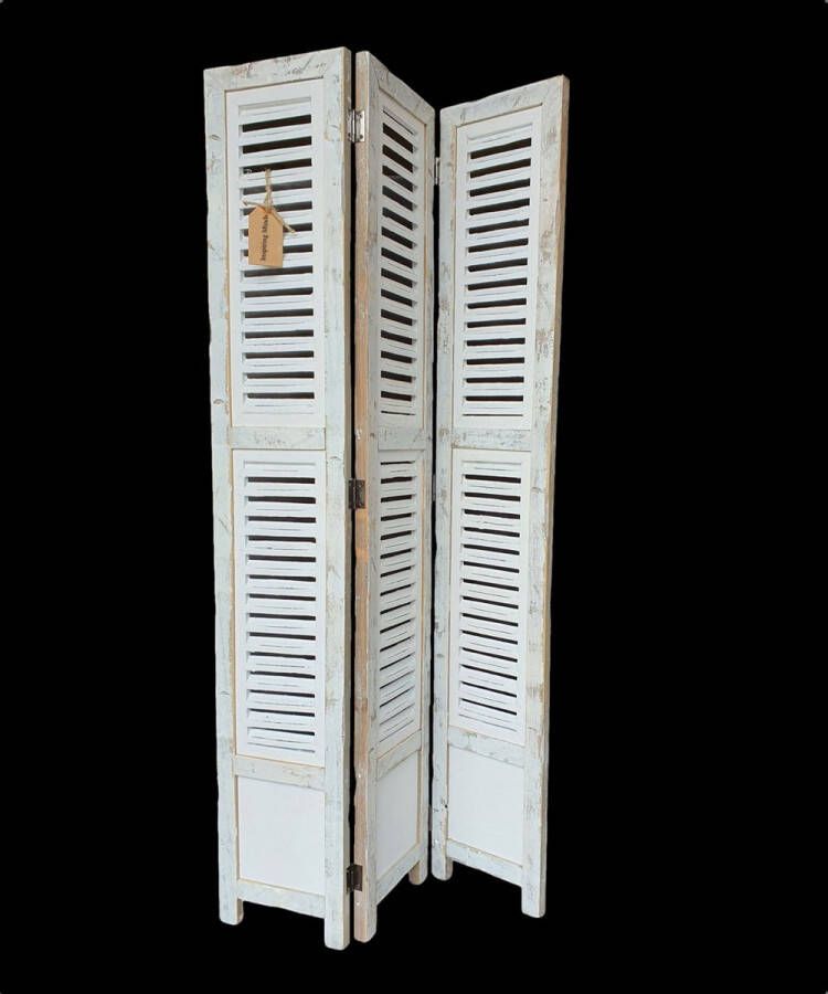 Inspiring Minds Raamscherm hout 118 cm landelijke shutter als raam scherm Ibiza White