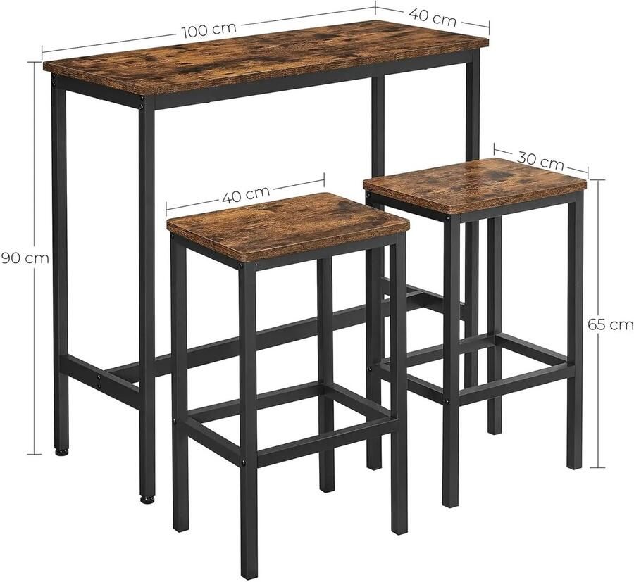 Instinct Gesinterde Stenen Bartafel – Witte Rechthoekige Eettafel met Zwart Metalen Frame en Hoge Top Pub Ontwerp zwart wit