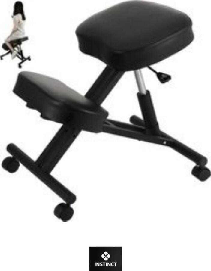 Instinct Kniestoel Ergonomisch Ergochair Ergonomische Werkkruk & Bureaustoel Balansstoel Stoel Kruk Elegant Ontwerp Zwart