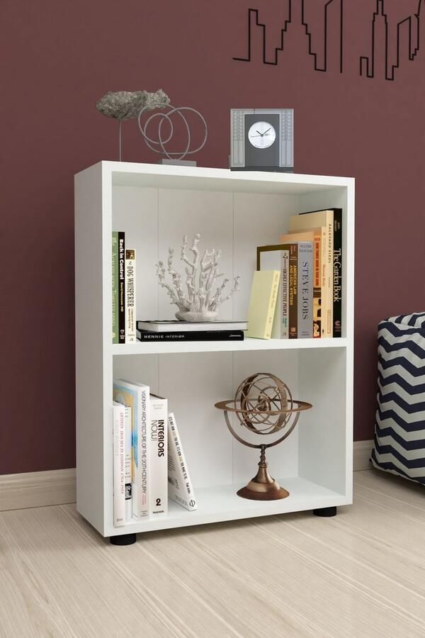 Intergas Nestly Open kast Wandkast Decoratieve Boekenkast met 2 Planken Wit