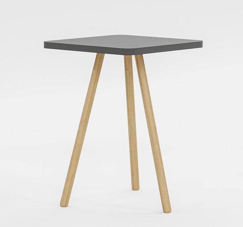 InterGo Bijzettafel Vierkante Nesttafel Enkel Model Antreciet