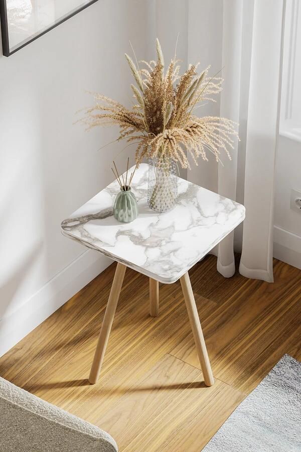 InterGo Bijzettafel Vierkante Nesttafel Enkel Model Kudum Efes