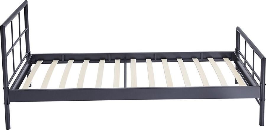 Interiax Lucas Bed Metaal Donkergrijs 90x200 cm Inclusief Lattenbodem
