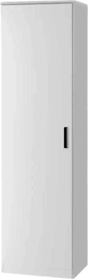 Interiax Opbergkast Kledingkast &apos;Lucas&apos; 1 Deur & 4 Legplanken Wit 184x50x42 cm