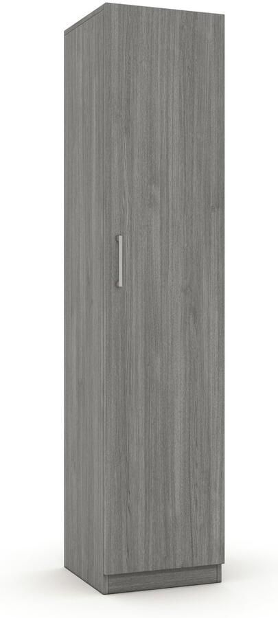 Interiax Opbergkast Kledingkast 'Mila' 1 Deur & 4 Legplanken Grijze Eik 180x40x42 cm