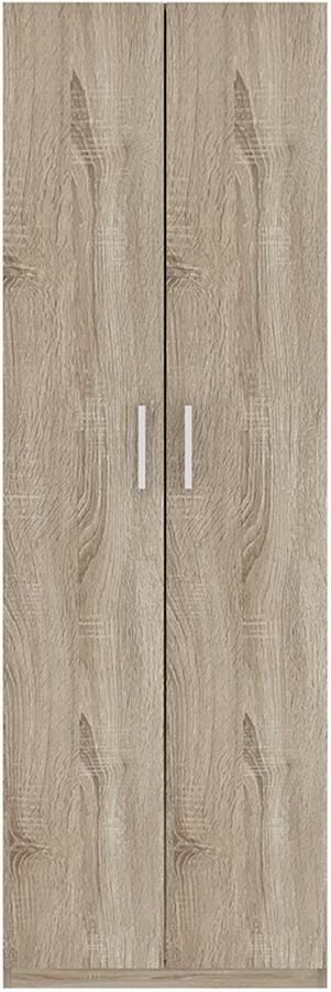 Interiax Opbergkast Kledingkast 'Mila' 2 Deuren & 4 Legplanken Sonoma Eik 180x60x42 cm