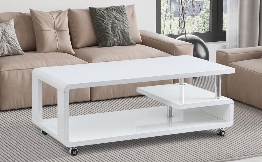 Interiax Salontafel &apos;Arthur&apos; Hoogglans Wit