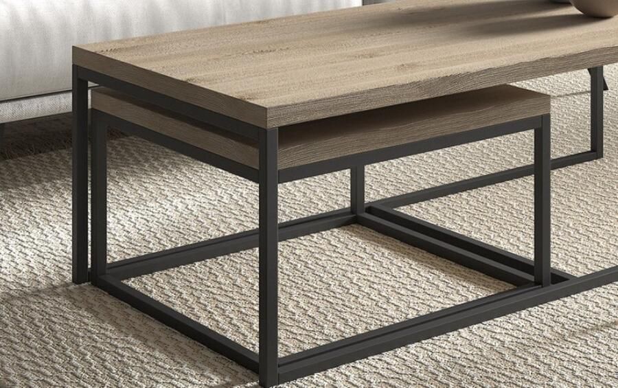 Interiax Salontafel &apos;LÃ©on&apos; 3-delig Oude eik