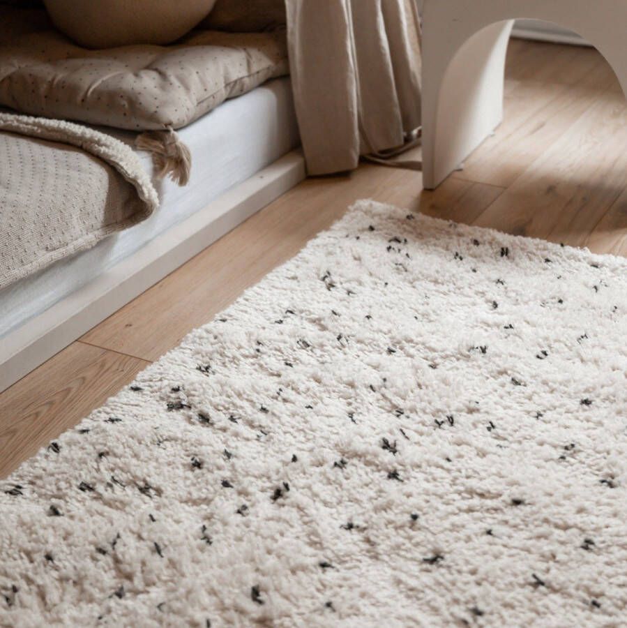 Interieur 05 Berber Vloerkleed Hoogpolig Wit Zwart Dip Interieur05-80 x 150 cm (XS) Polypropyleen 80 x 150 (XS)