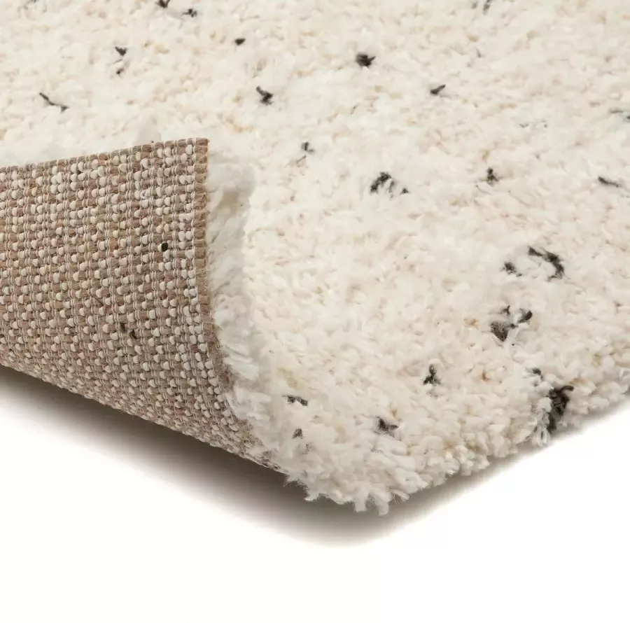 Interieur 05 Berber Vloerkleed Hoogpolig Wit Zwart Dip Interieur05 Polypropyleen 120 x 170 cm (S)