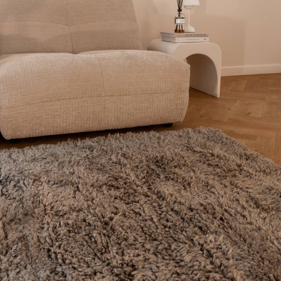 Interieur 05 Hoogpolig vloerkleed Berbera Taupe Polyester Pet Interieur05 160 x 230 cm (M)