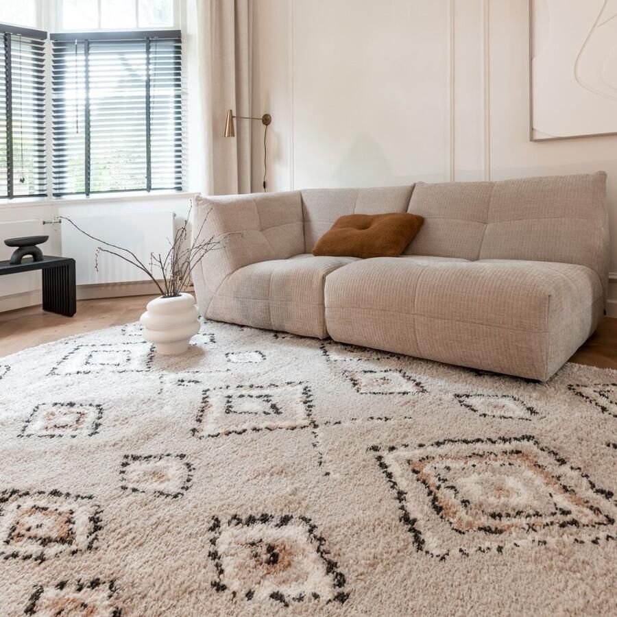 Interieur 05 Berber Vloerkleed Hoogpolig Grijs Beige Ikat Interieur05 Polypropyleen 160 x 230 cm (M)