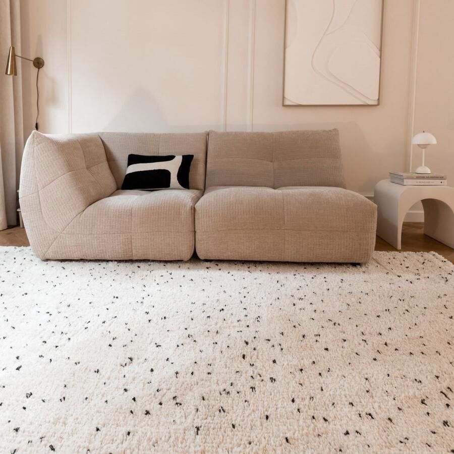 Interieur 05 Berber Vloerkleed Hoogpolig Wit Zwart Dip Interieur05 Polypropyleen 200 x 290 cm (L)