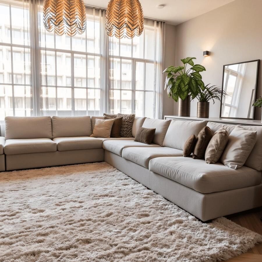 Interieur 05 Hoogpolig vloerkleed Fender beige 160 x 230 cm (M)