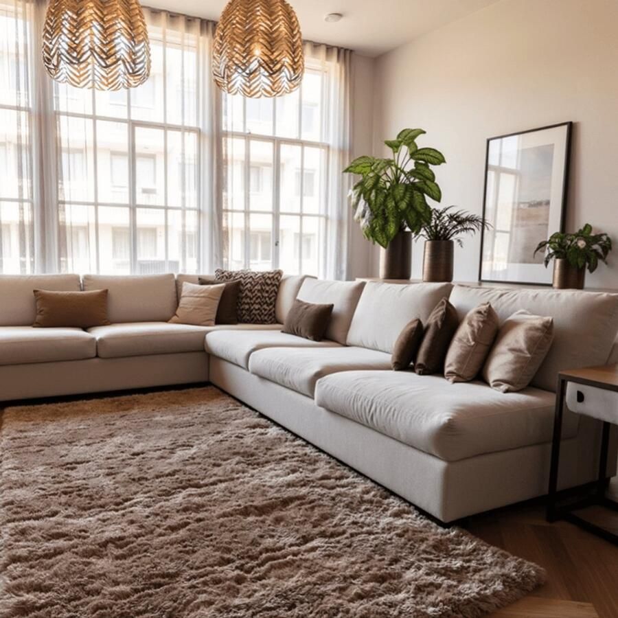 Interieur 05 Hoogpolig vloerkleed Fender taupe 160 x 230 cm (M)