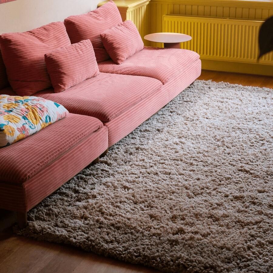 Interieur 05 Hoogpolig vloerkleed Pilo groen beige polyester Interieur05 200 x 290 cm (L)