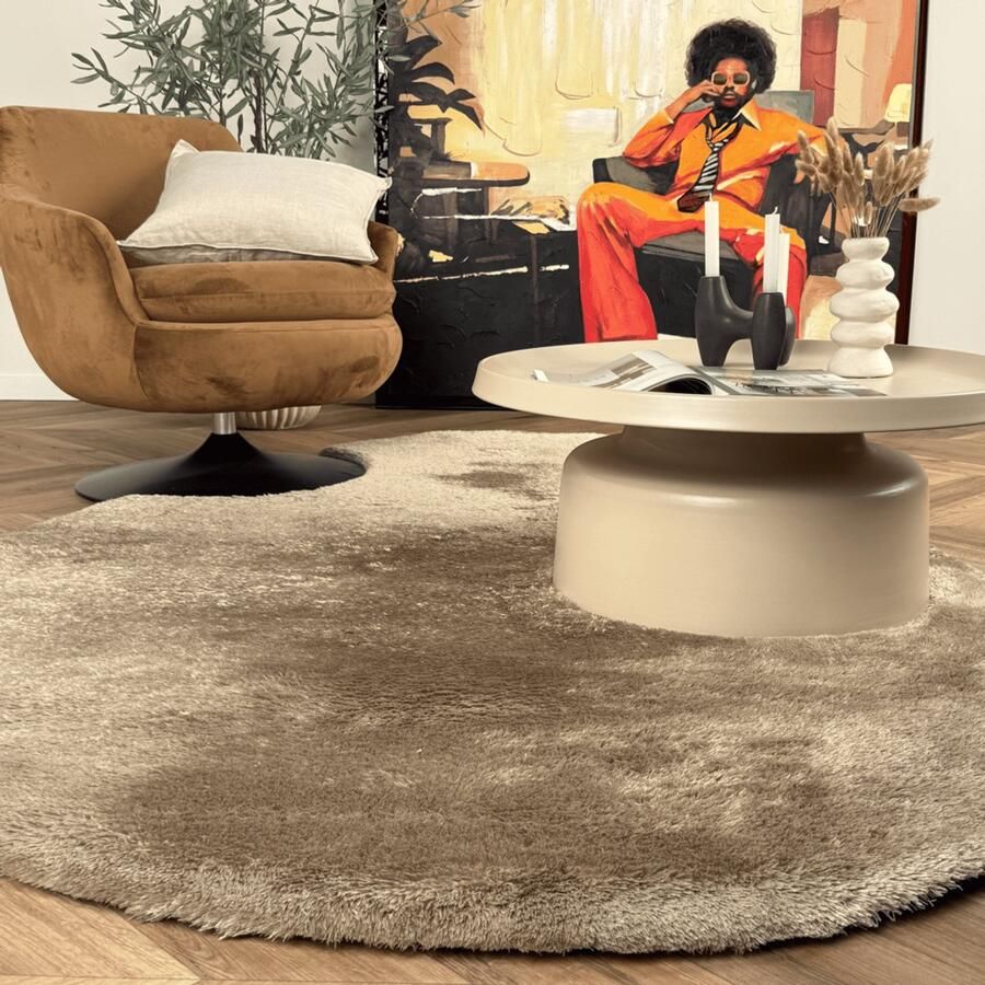 Interieur 05 Organisch hoogpolig vloerkleed Odelia bruin taupe Interieur05 200 x 290 cm (L)