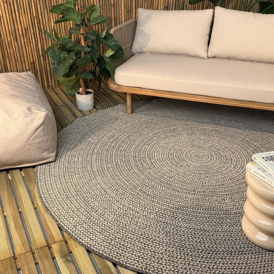 Interieur 05 Rond buitenkleed Solid grijs Interieur05 Rond 240 Ø (XL)