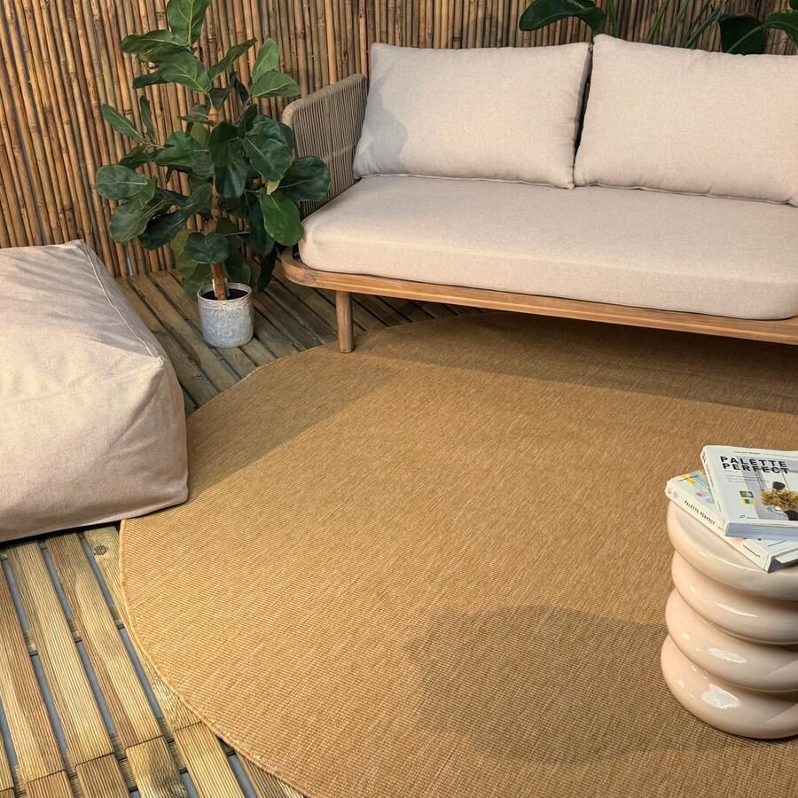 Interieur 05 Rond buitenkleed Tone geel okergeel Interieur05 Rond 200 Ø (L)