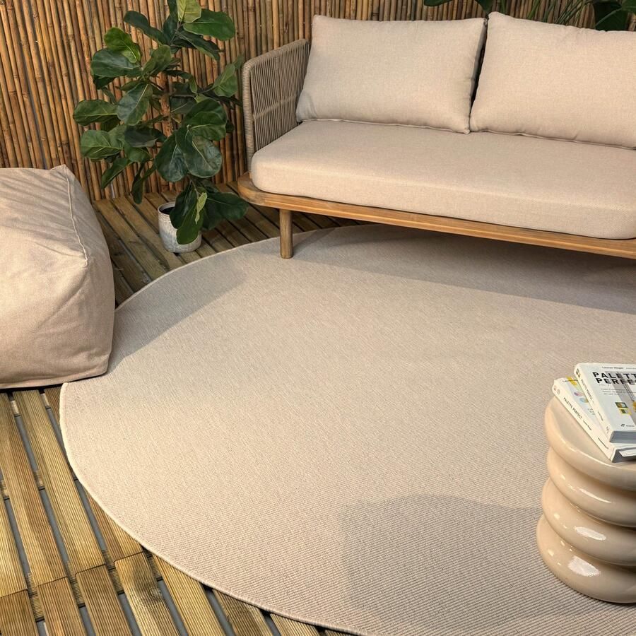 Interieur 05 Rond buitenkleed Tone wit naturel Interieur05 Rond 200 Ø (L)