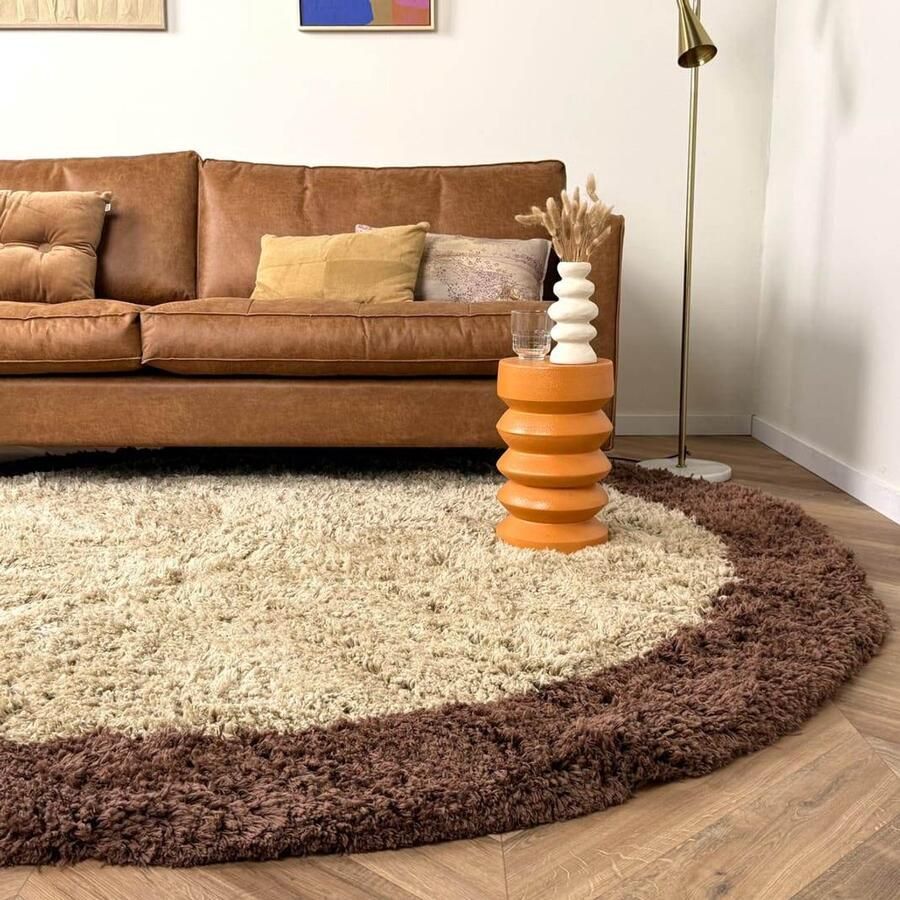 Interieur 05 Rond hoogpolig vloerkleed Pilo beige bruin polyester Interieur05 Rond 200 Ø (L) - Foto 2