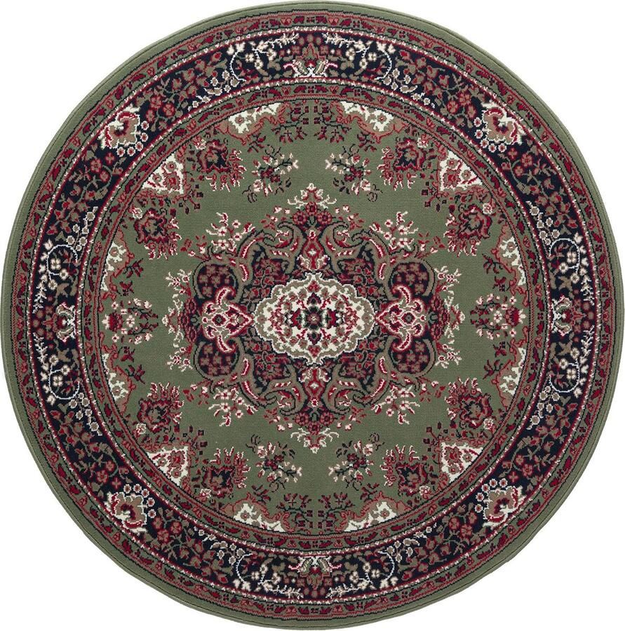 Interieur 05 Rond Vintage vloerkleed Nain Perzisch Groen Polypropyleen Rond 235 Ø (XXL)