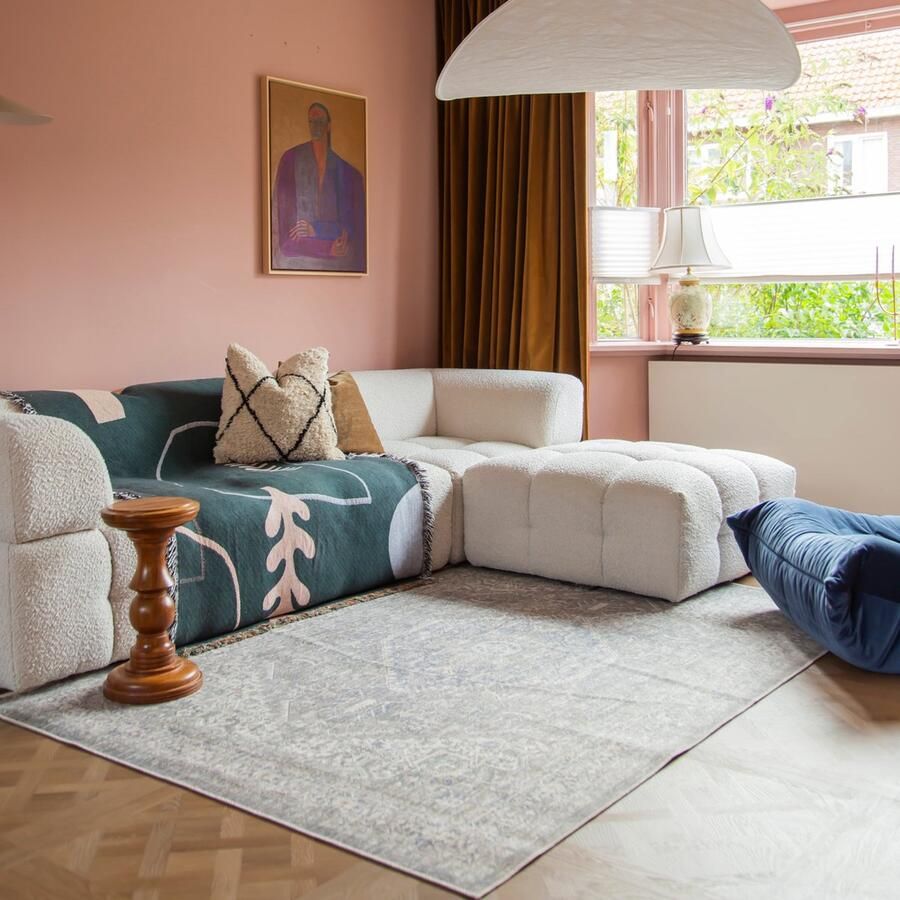 Interieur 05 Vintage vloerkleed Ethel Groen Blauw Polyester 160 x 230 cm (M) - Foto 2