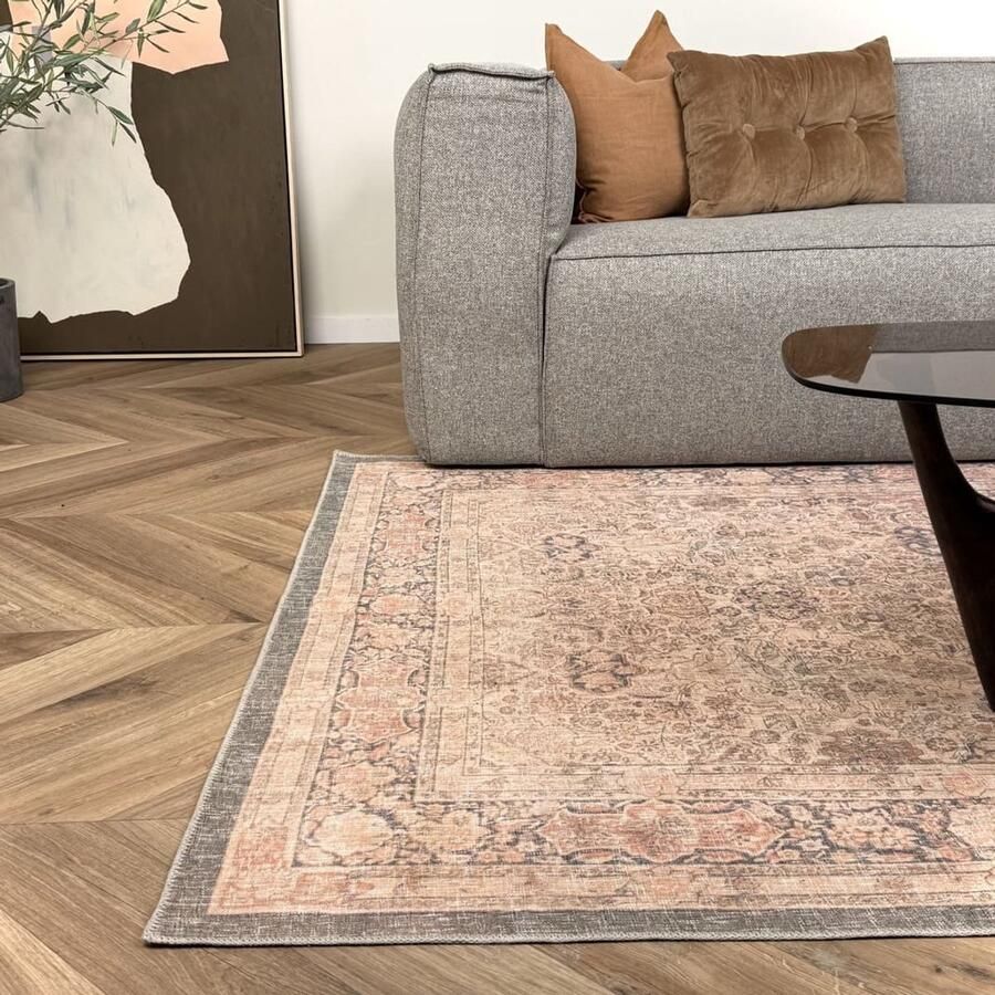 Interieur 05 Vintage vloerkleed Sybil Groen Beige Polyester 200 x 290 cm (L)