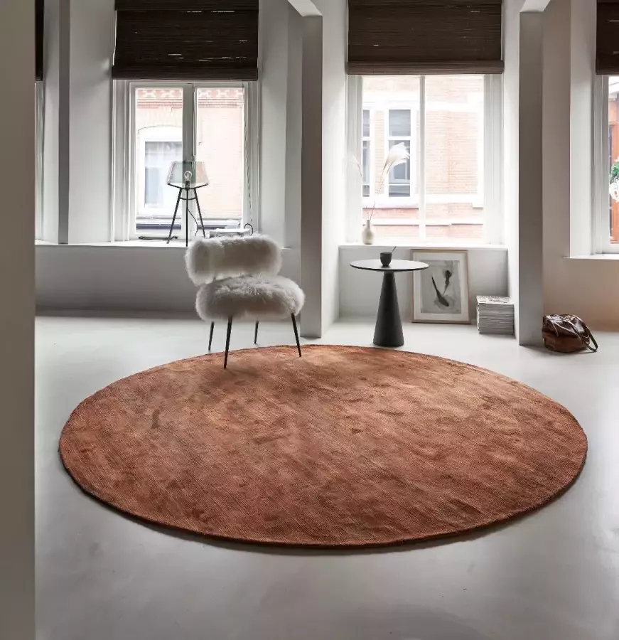 Interieur 05 Rond Vloerkleed Felva Viscose Silk Roest Interieur05 Rond 180 Ø (L)