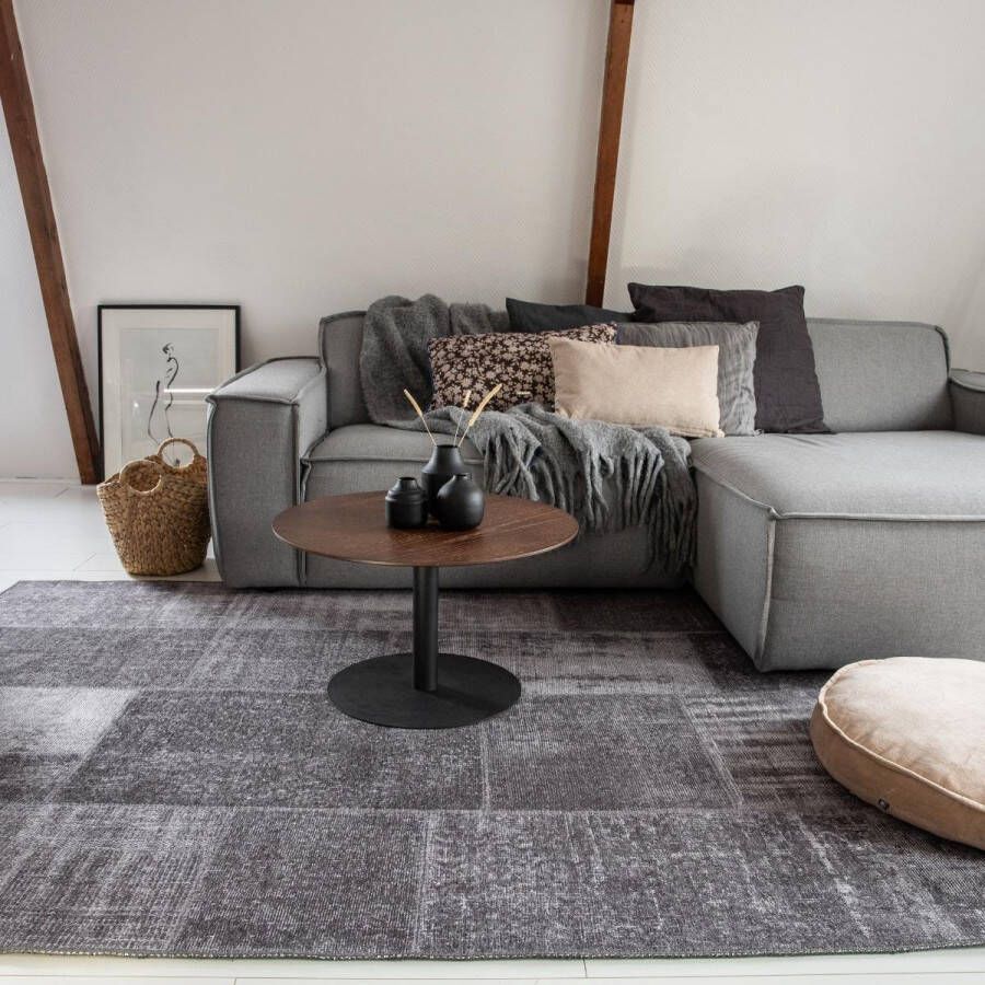 Interieur 05 Vintage Patchwork Vloerkleed Antraciet Moods Grijs Antraciet Katoen 160 x 230 cm (M) - Foto 2